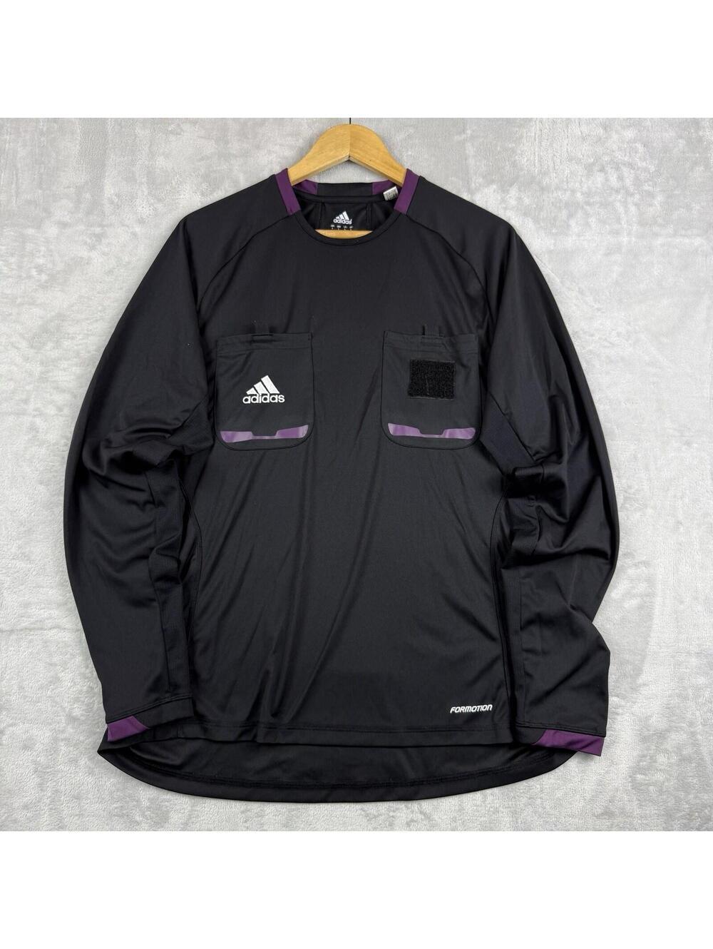 Adidas Climacool Formation Referee Jersey Long Sleeve Black Purple Men L Soccer